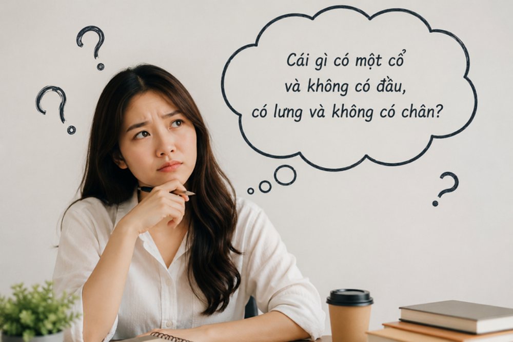 Cái gì có một cổ, không có đầu, có lưng nhưng không có chân?