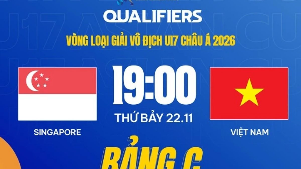 Xem trực tiếp U17 Việt Nam vs U17 Singapore hôm nay 22/11 trên kênh nào?