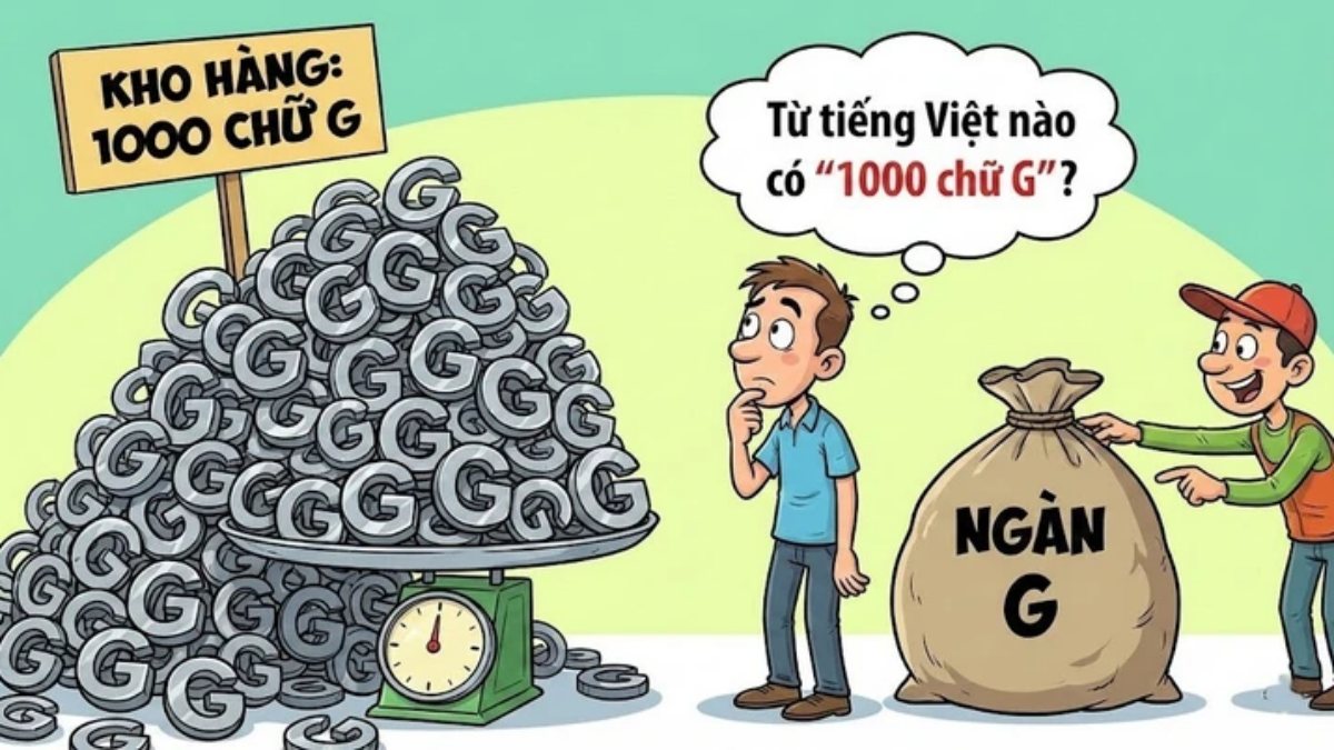 Từ tiếng Việt nào có '1000 chữ G'?