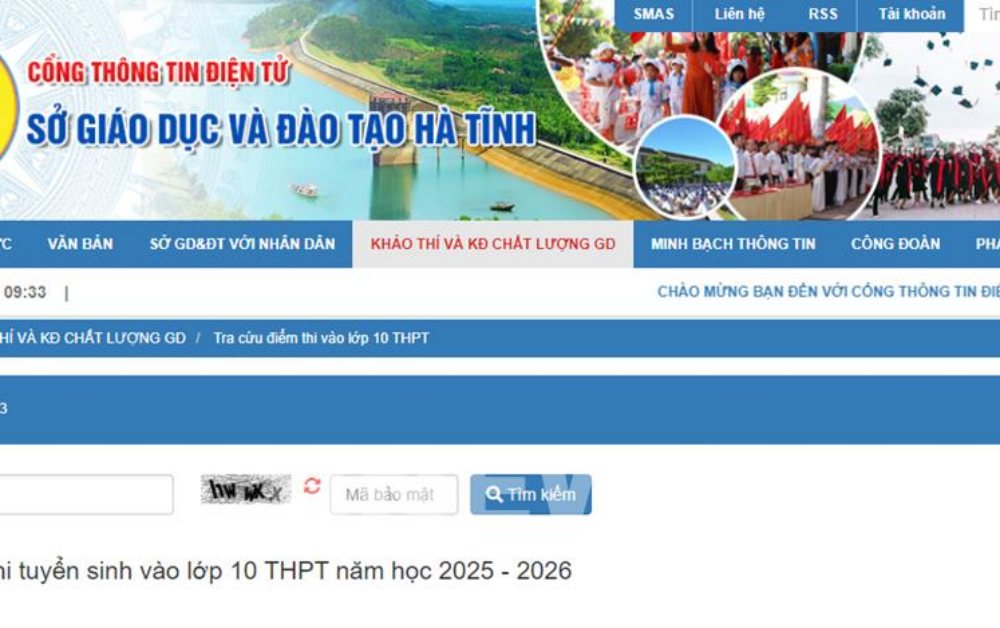 Điểm thi vào lớp 10 Hà Tĩnh 2025