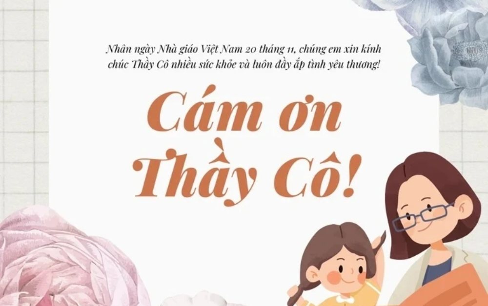 Lời chúc 20/11 dành cho cô giáo mầm non, thầy cô giáo chủ nhiệm