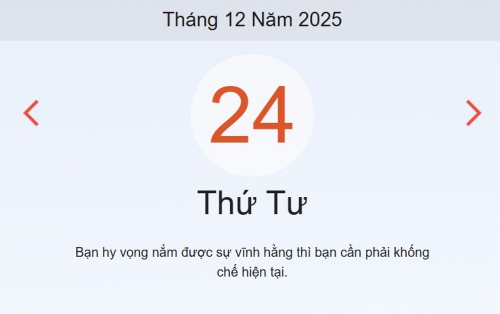 Xem ngay lịch âm dương hôm nay 24/12