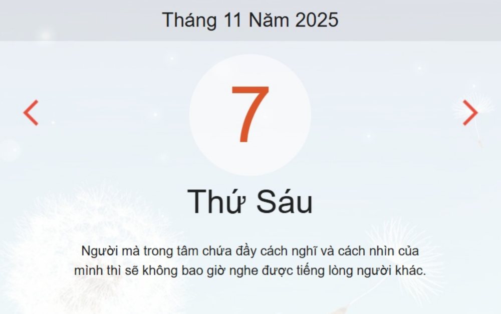 Lịch âm 7/11 – Xem âm lịch hôm nay ngày 7/11 – Lịch vạn niên 7/11/2025