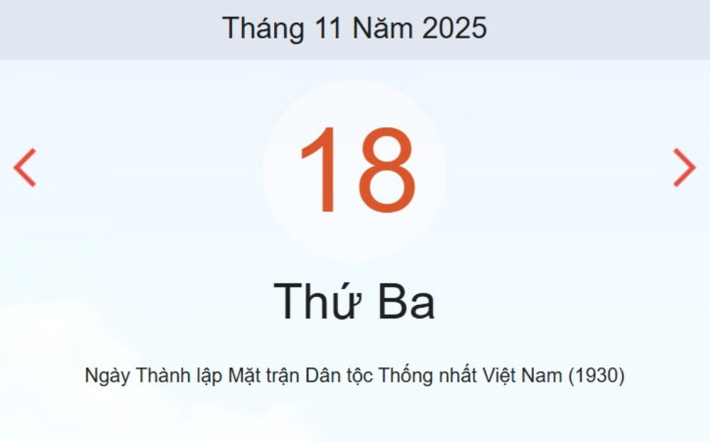 Lịch âm 18/11 – Xem âm lịch ngày 18/11