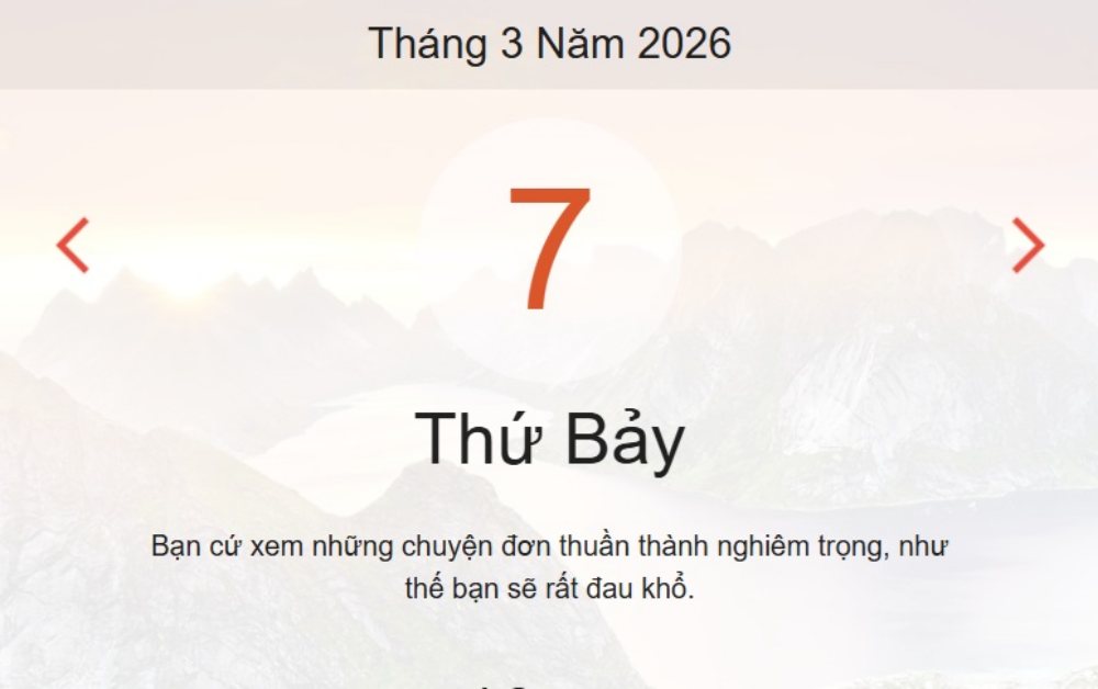 Xem ngay lịch âm dương hôm nay 7/3
