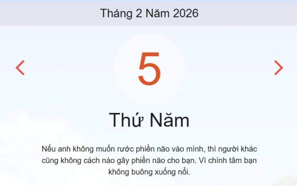 Xem ngay lịch âm dương hôm nay 5/2