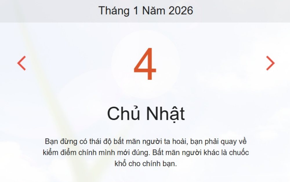 Xem ngay lịch âm dương hôm nay 4/1