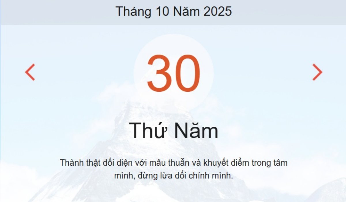 Lịch âm 30/10 - Xem âm lịch hôm nay 30/10 - lịch vạn niên ngày 30/10/2025