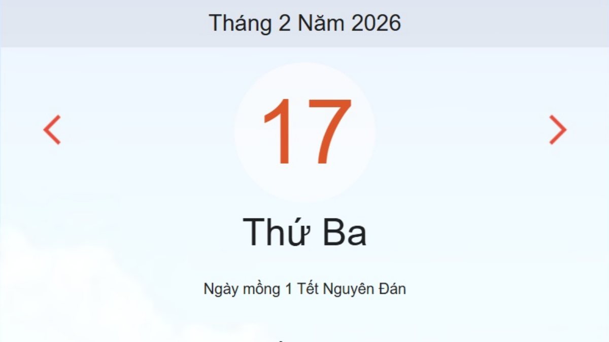 Xem ngay lịch âm dương hôm nay 17/2