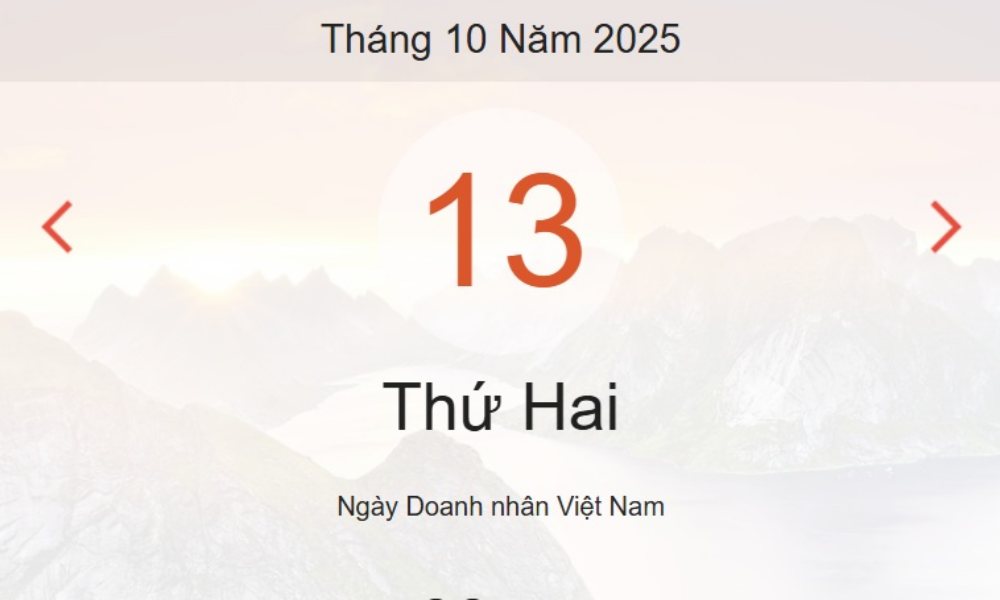 Lịch âm 13/10 - Xem Âm lịch hôm nay 13/10 - lịch vạn niên ngày 13/10/2025