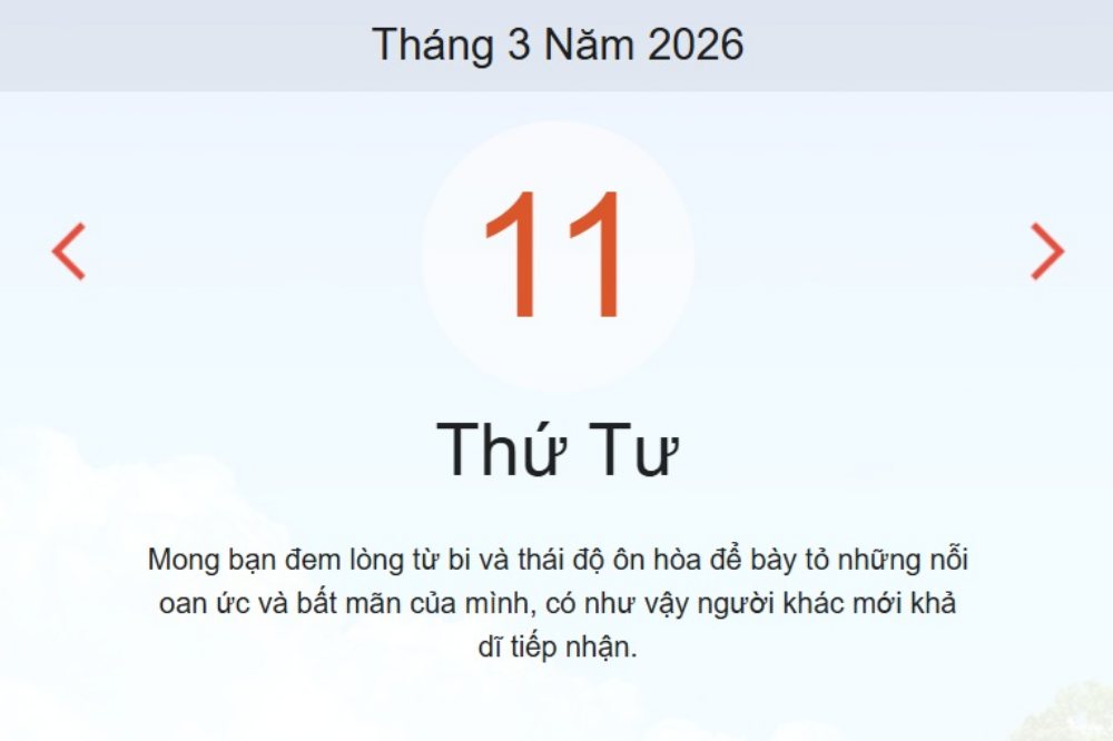Xem ngay lịch âm dương hôm nay 11/3