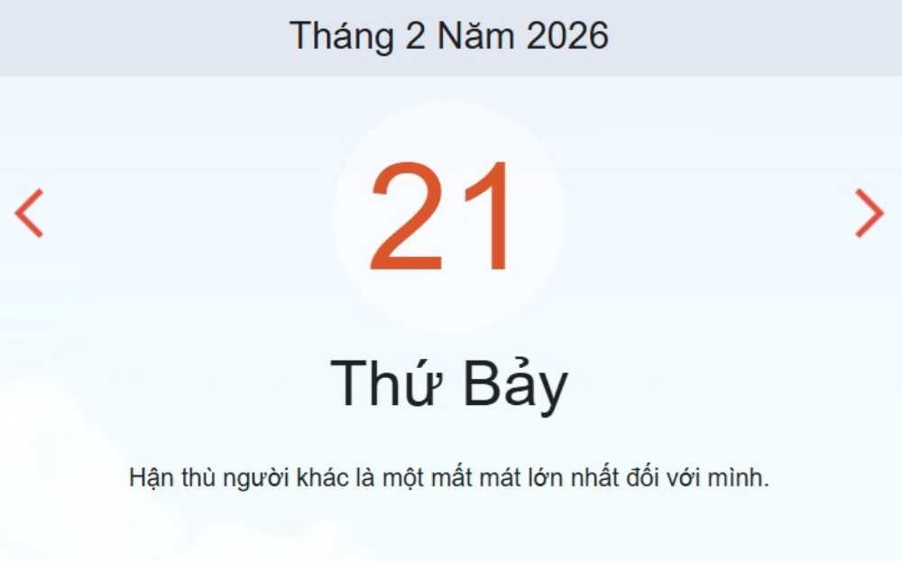 Xem ngay lịch âm dương hôm nay 21/2