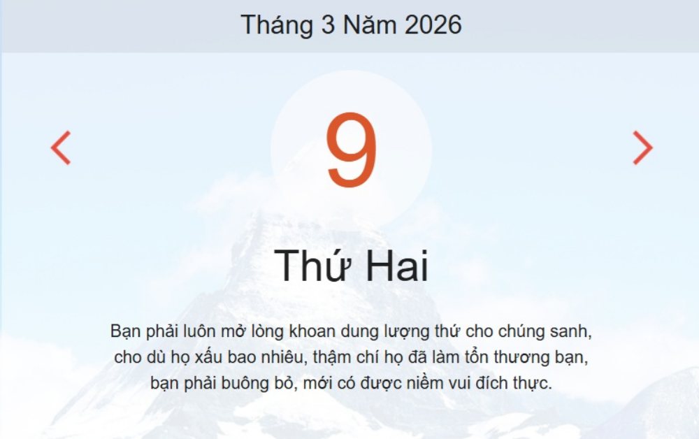 Xem ngay lịch âm dương hôm nay 9/3