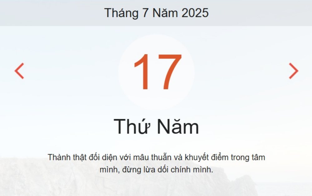 Âm lịch hôm nay 17/7 – Lịch âm và lịch vạn niên ngày 17/7/2025 chính xác nhất