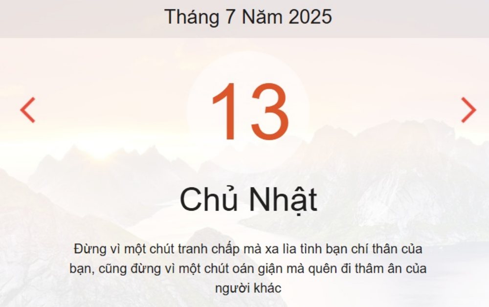Âm lịch hôm nay 13/7 – Lịch âm và lịch vạn niên ngày 13/7/2025 chính xác nhất