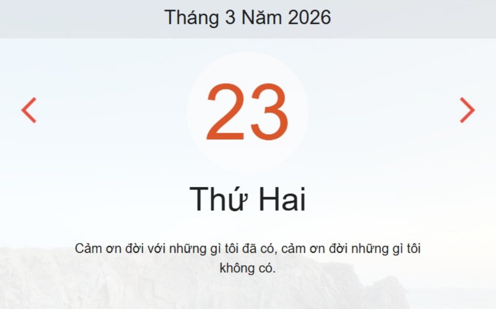 Xem ngay lịch âm dương hôm nay 23/3