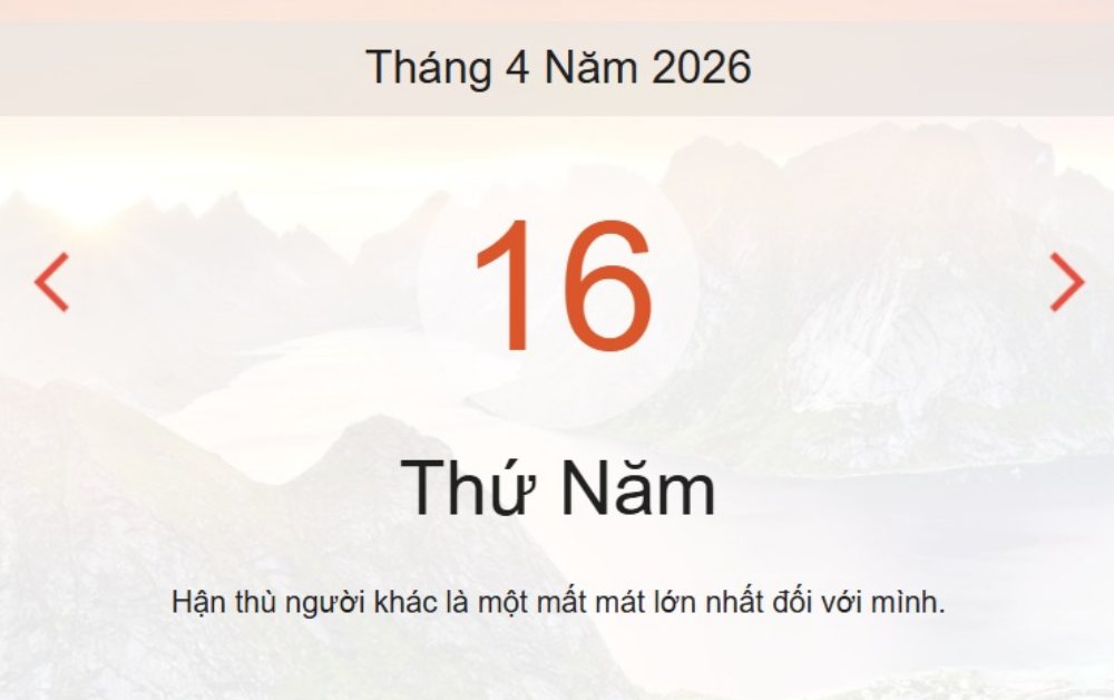 Xem ngay lịch âm dương hôm nay 16/04
