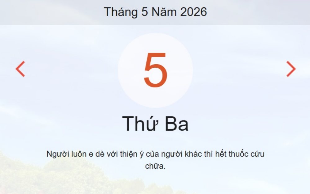 Xem ngay lịch âm dương hôm nay 05/05