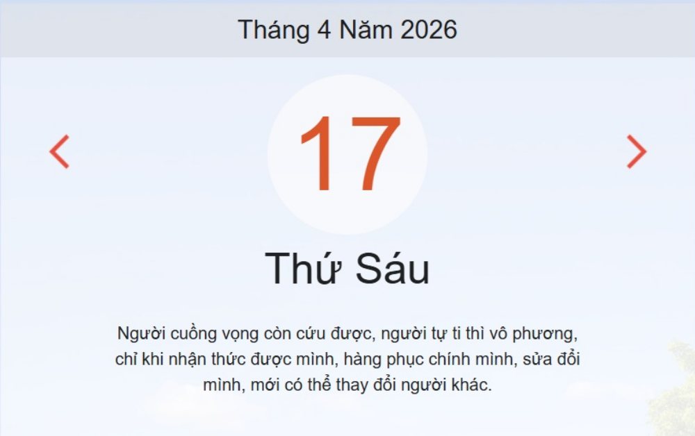 Xem ngay lịch âm dương hôm nay 17/04