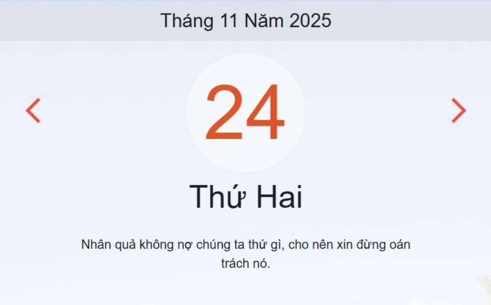 Xem ngay lịch Âm Dương hôm nay 24/11