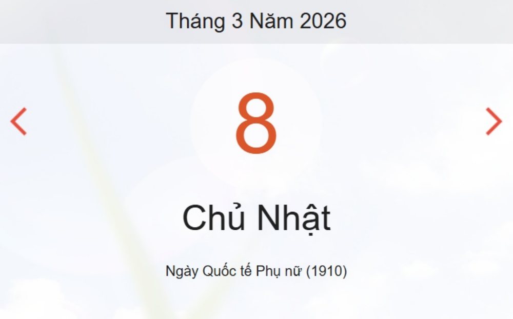 Xem ngay lịch âm dương hôm nay 8/3