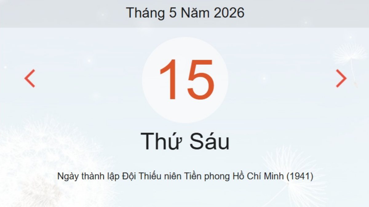 Xem ngay lịch âm dương hôm nay 15/05
