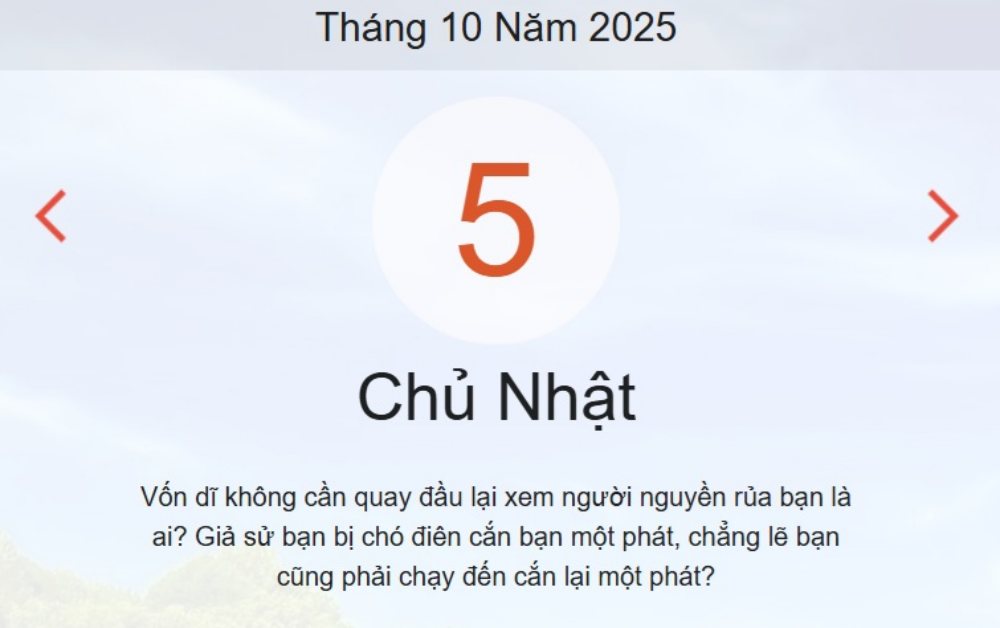 Lịch âm 5/10 - Xem Âm lịch hôm nay 5/10 - lịch vạn niên ngày 5/10/2025