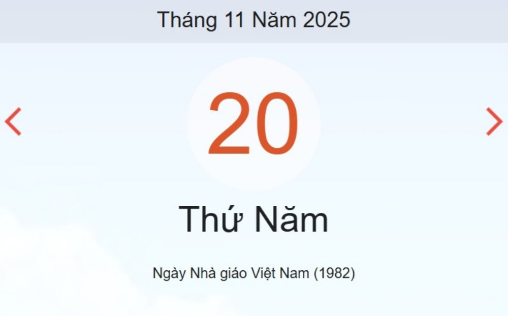 Lịch âm 20/11 – Xem âm lịch ngày 20/11