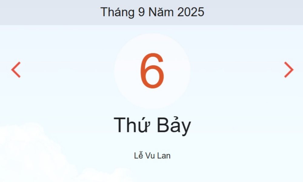 Lịch âm 6/9 – Xem âm lịch hôm nay 6/9 chính xác nhất - lịch vạn niên ngày 6/9/2025