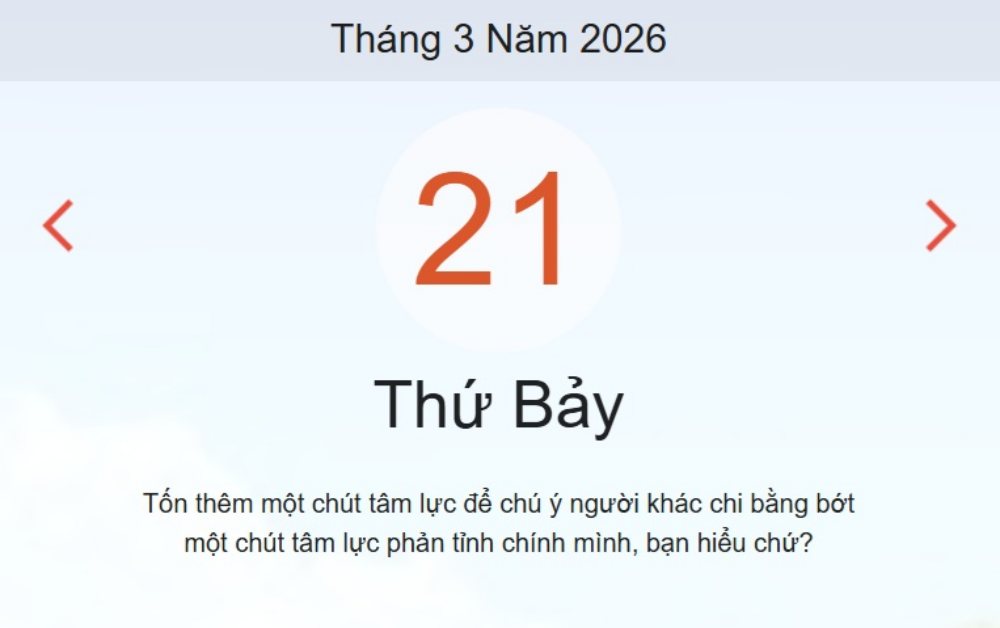 Xem ngay lịch âm dương hôm nay 21/3