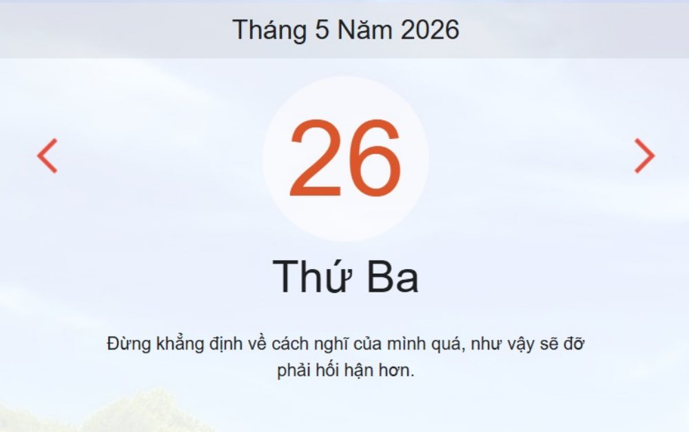 Xem ngay lịch âm dương hôm nay 26/05