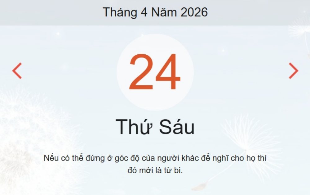 Xem ngay lịch âm dương hôm nay 24/04