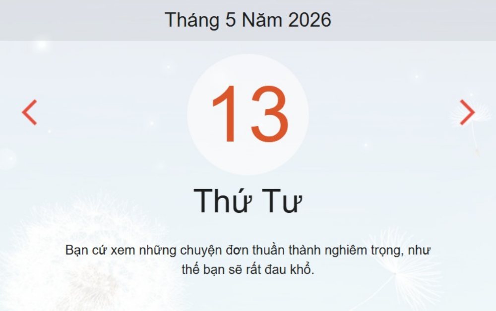 Xem ngay lịch âm dương hôm nay 13/05