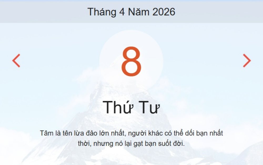 Xem ngay lịch âm dương hôm nay 8/4