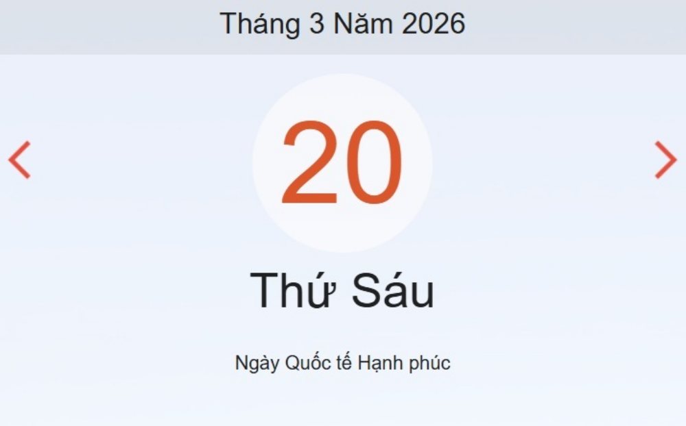 Xem ngay lịch âm dương hôm nay 20/3
