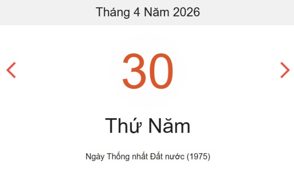Xem ngay lịch âm hôm nay 30/04