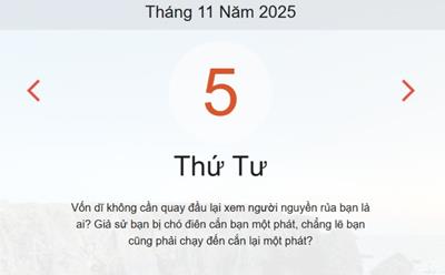 Lịch âm 5/11 – Xem âm lịch hôm nay ngày 5/11 – Lịch vạn niên ngày 5/11/2025