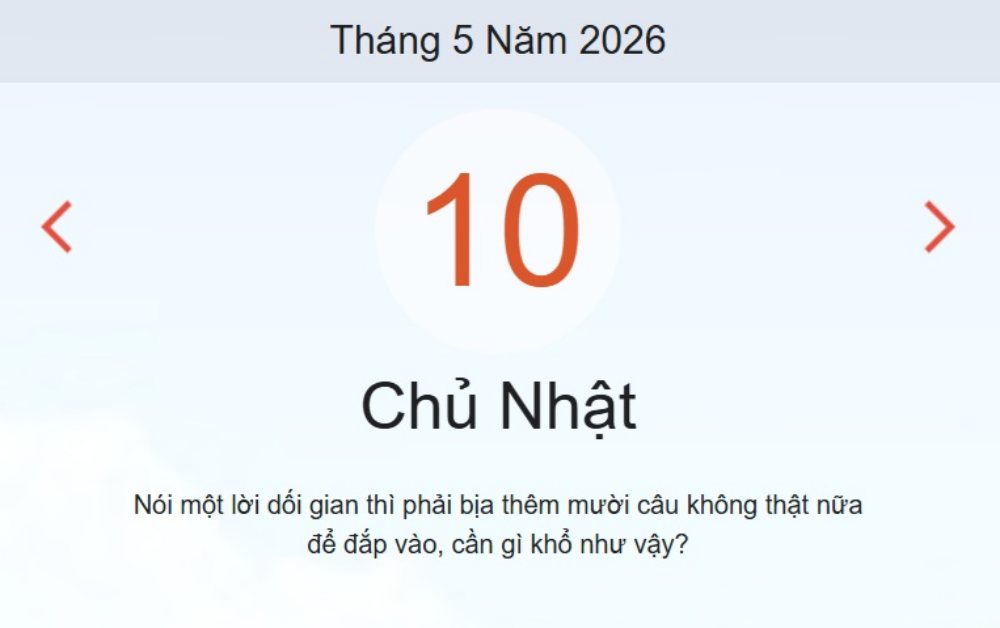 Xem ngay lịch âm dương hôm nay 10/05