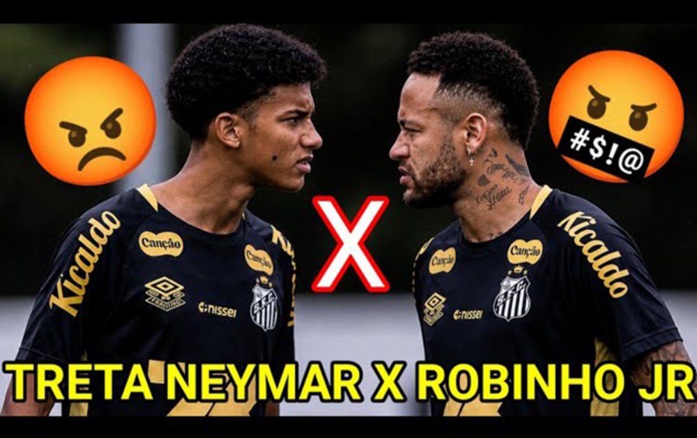 Neymar va chạm với con trai Robinho trên sân tập