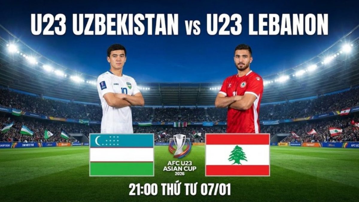 Link xem trực tiếp bóng đá U23 Uzbekistan vs U23 Liban 21h00 hôm nay, VCK U23 châu Á 2026