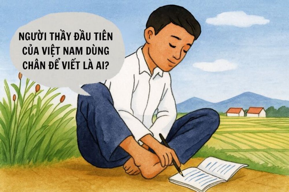 Người thầy đầu tiên của Việt Nam dùng chân để viết là ai?