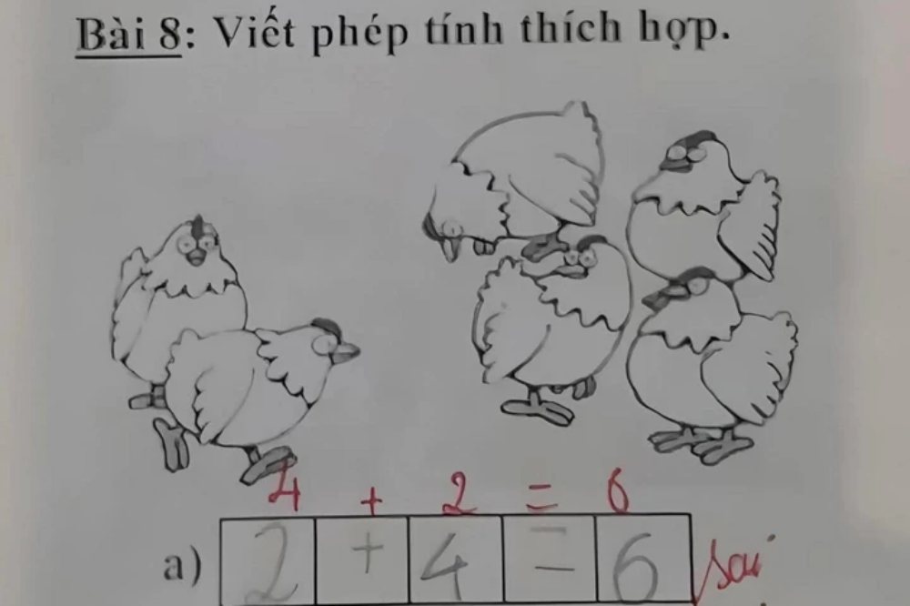 Bài toán lớp 1 khiến cộng đồng mạng chia phe tranh luận