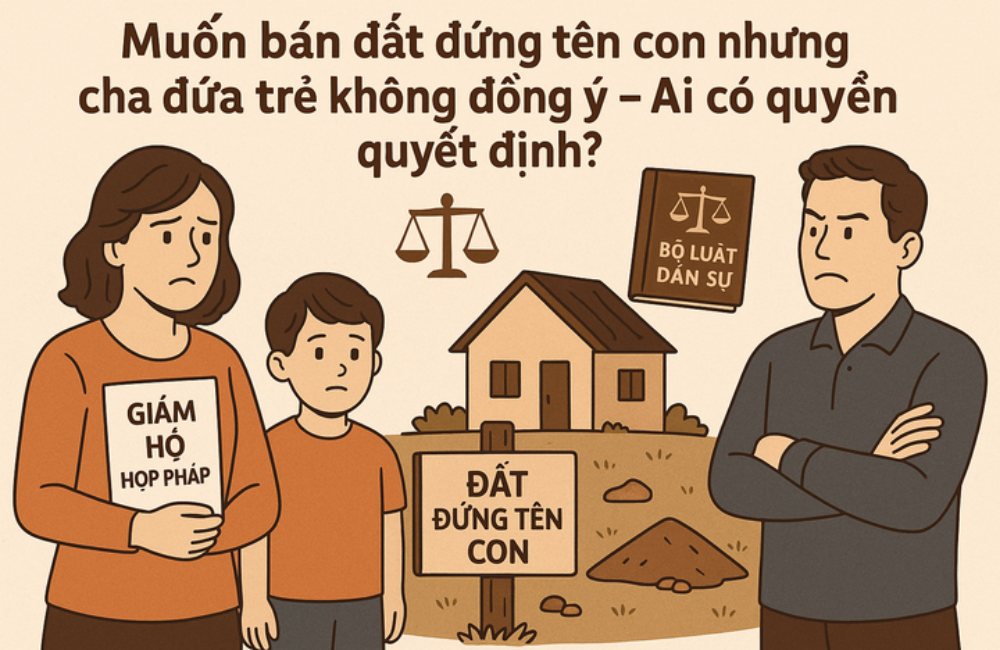 Mẹ có được bán đất con được tặng nếu cha không đồng ý?