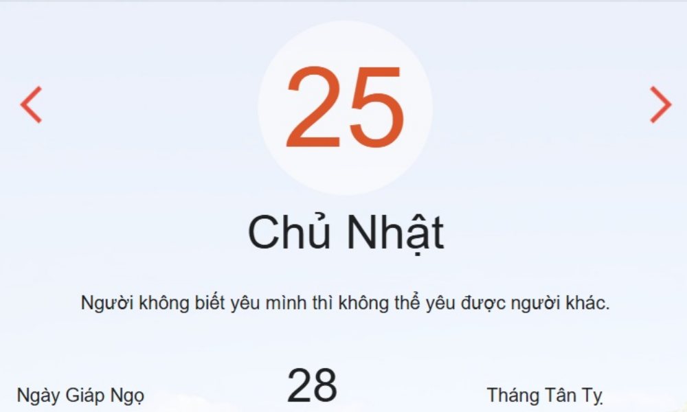 Lịch âm 25/5 - Âm lịch hôm nay 25/5 - lịch vạn niên ngày 25/5/2025