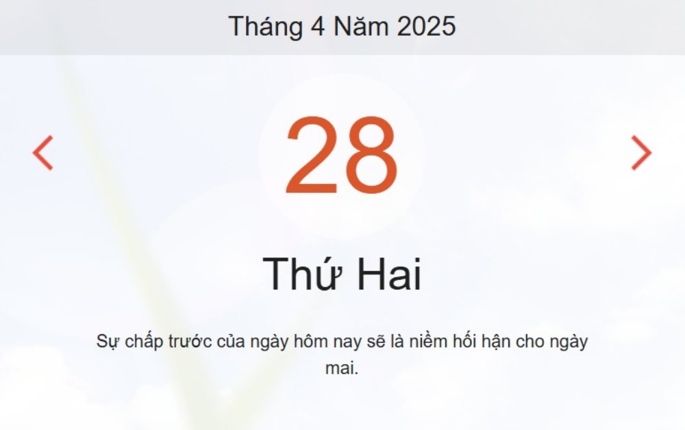 Lịch âm 28/4 - Âm lịch hôm nay 28/4 - lịch vạn niên ngày 28/4/2025