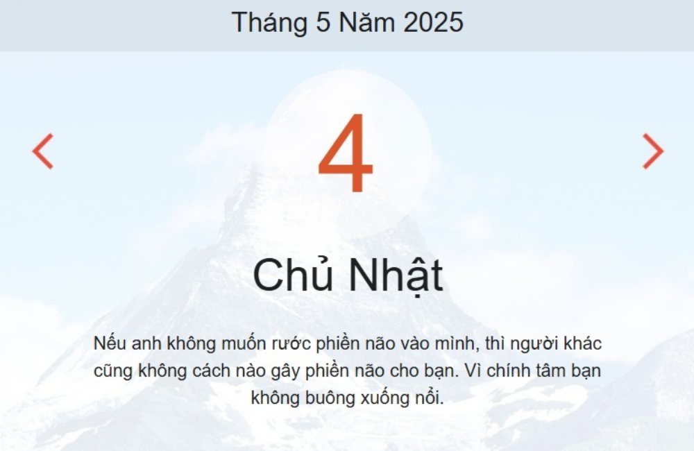 Lịch âm 4/5 - Âm lịch hôm nay 4/5 - lịch vạn niên ngày 4/5/2025