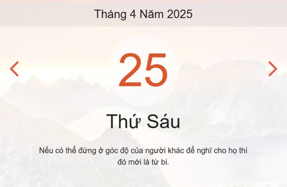 Lịch âm 25/4 - Âm lịch hôm nay 25/4 - lịch vạn niên ngày 25/4/2025