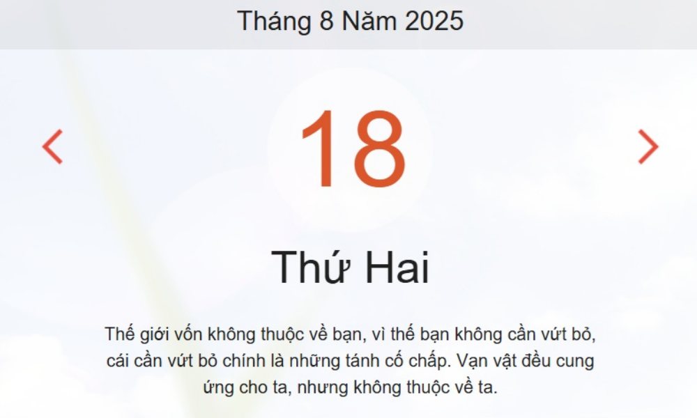 Âm lịch hôm nay 18/8 – Lịch âm và lịch vạn niên ngày 18/8/2025 chính xác nhất