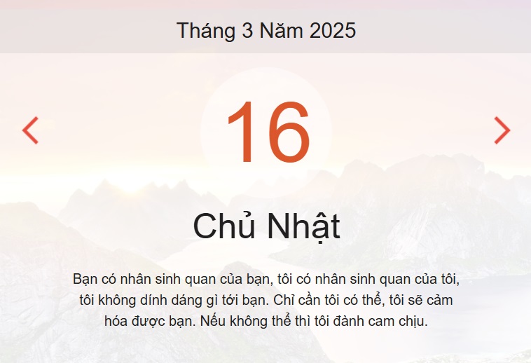 Lịch âm 16/3 chính xác nhất - lịch vạn niên ngày 16/3/2025
