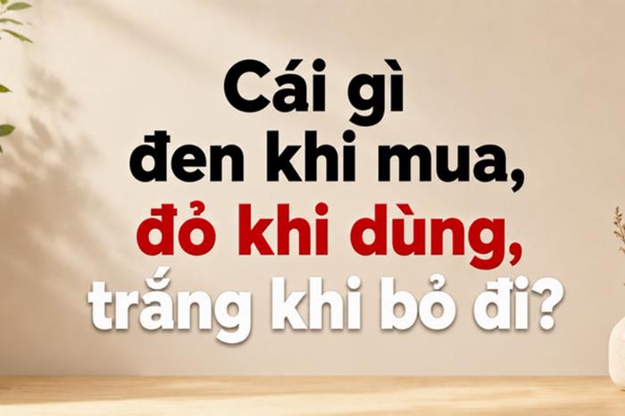 Cái gì đen khi mua, đỏ khi dùng, trắng khi bỏ đi?